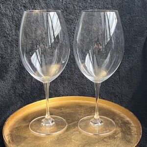 PAIR (2) WATERFORD Robert Mondavi Bordeaux Blown Glass Wine Glass 10" tall EUC